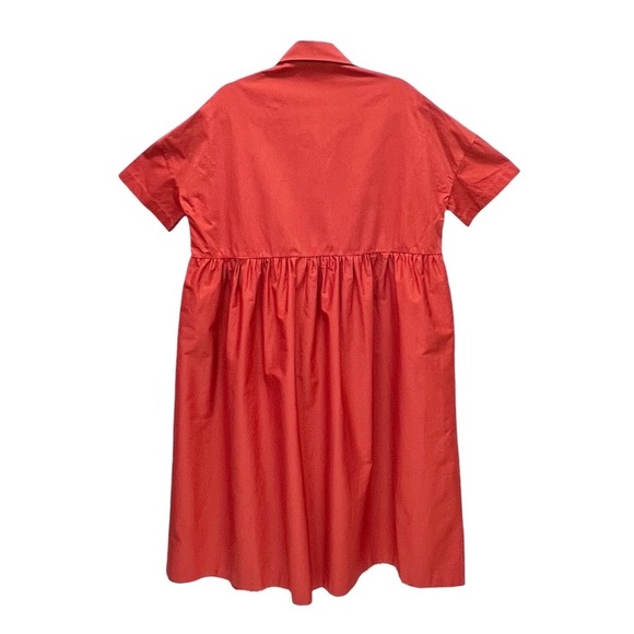 Daphne Wilde Brent Shirt Dress Size 2 (M/L) Oversized Cotton Red Orange Midi EUC - Picture 5 of 10